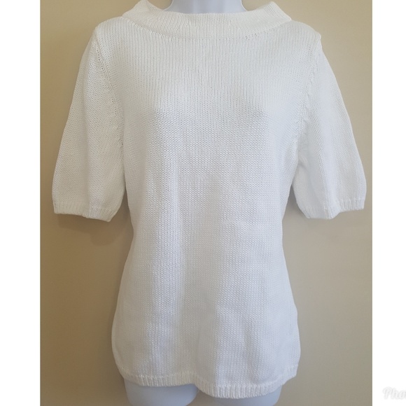 Talbots 100% cotton short sleeve knit sweater - Picture 1 of 5